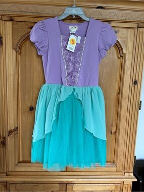 Taylor Joelle pearl mermaid Ariel inspired tutu dress size 14 NWT purple teal